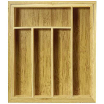 Westmark 14492270 evőeszköz tartó konyhai fiókba, 29 - 48 cm széles, 5 és 7 rekeszes, bambusz