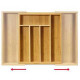 Westmark 14492270 evőeszköz tartó konyhai fiókba, 29 - 48 cm széles, 5 és 7 rekeszes, bambusz