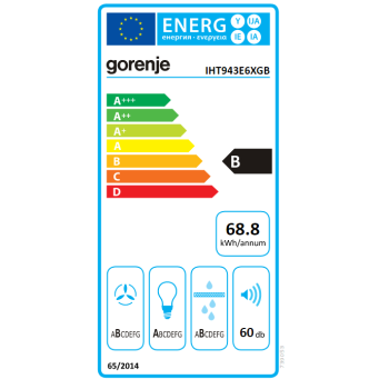 Gorenje IHT943E6XGB sziget kivitelű konyhai elszívó, 90x50x51.5 cm