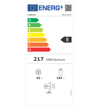 Gorenje NRKI418EP1 NoFrost beépíthető DualAdvance alulfagyasztós kombinált hűtőszekrény, 183/63L