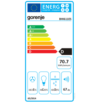 Gorenje BHI611ES kürtőbe építhető konyhai elszívó, 53.4x30x20.8 cm