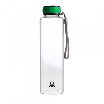 Benetton BE-0301 boroszilikát üveg palack, kulacs 550ml zöld 
