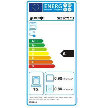 Gorenje GKS5C71CLI kombinált tűzhely extra gőzfunkcióval Classico Design, 50x59.4x85 cm 