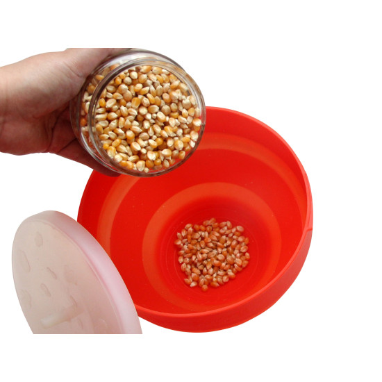 Beper C106CAS002 2,5L popcorn készítő edény, műanyag,mikrózható BPA-mentes piros