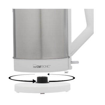 Clatronic WKS 3692 vízforraló, 1,5L, 2200W, fehér/rozsdamentes acél 