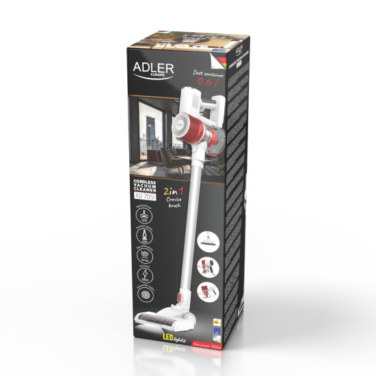 Adler AD7051 álló porszívó, piros-fehér