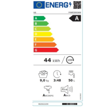 LG F4WR509SWW elöltöltős mosógép 9kg,Inverter Direct Drive, gőzfunkció, AI DD™, 60x56.5x85cm 
