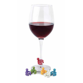 Ghidini 1840 pohárjelölő tapadókoronggal ellátott szilikon pohárjelölő figurák 6db/csomag