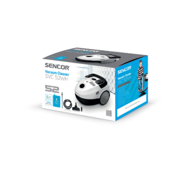 Sencor SVC52WH-EUE3 porzsákos porszívó, 700W, fehér 