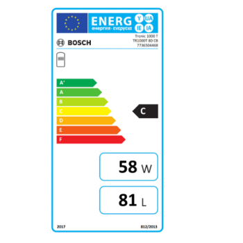 Bosch TR1000T 80 CB Indirekt elektromos vízmelegítő, 80L, 2000 W, automatikus hőmérséklet szabályzás, balos csatlakozással 46/44/78 cm