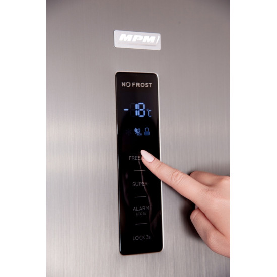 MPM NO FROST fagyasztószekrény inox, MPM-304-ZF-12, 60x70x185 cm 