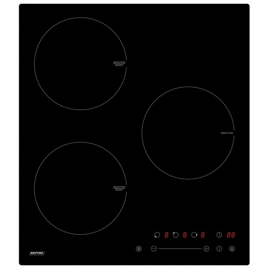 MPM 45cm széles beépíthető indukciós kerámia főzőlap MPM-45-IM-07