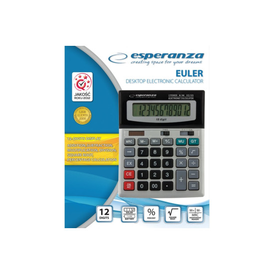 Esperanza ECL103 EULER 12 számjegyes asztali számológép 