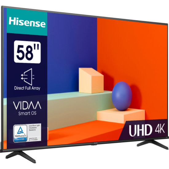 Hisense 58A6K 58" 146cm UHD Smart LED TV VIDAA U6.0 op rendszerrel