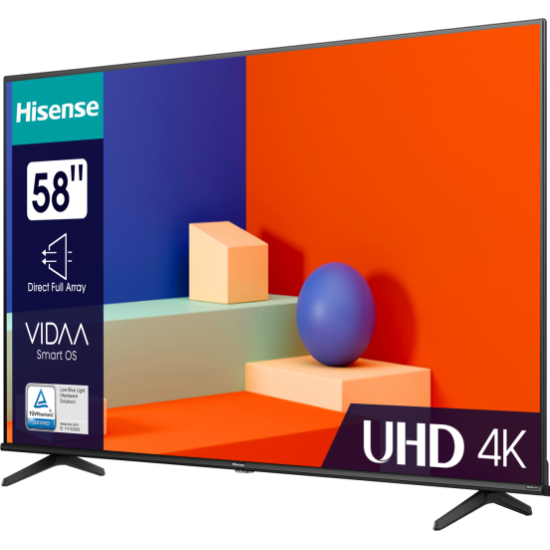 Hisense 58A6K 58" 146cm UHD Smart LED TV VIDAA U6.0 op rendszerrel