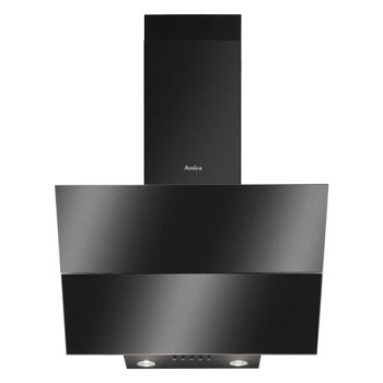 Amica OKC623S ferdesikú döntött kürtös konyhai elszívó 60cm széles,feketére festett acél szín