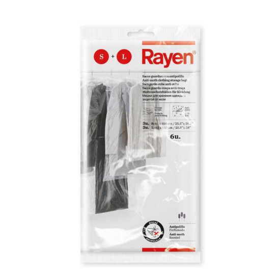 Rayen 6048 ruhatároló zsák, levendula illattal, 3-3 db, 65X100 cm és 65X150 cm