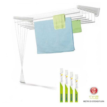 CASABRIKO 67916 fali ruhaszárító, 160 cm széles, 9,6 méter szárítóhuzallal, Roma