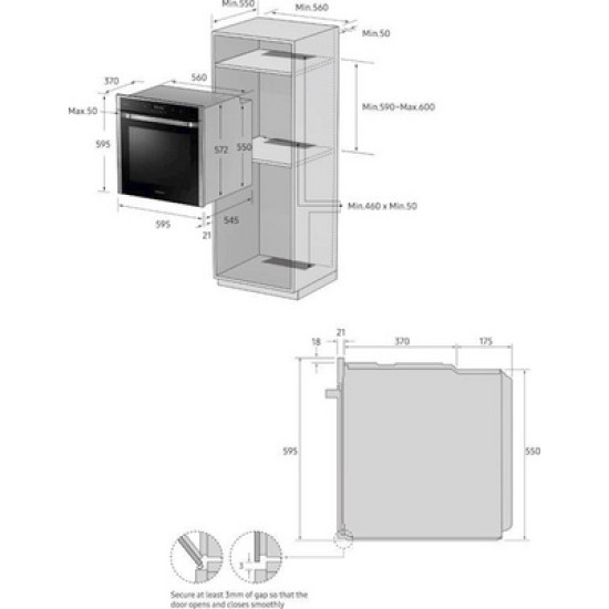 Samsung NV70K1340BS/OL beépíthető sütő