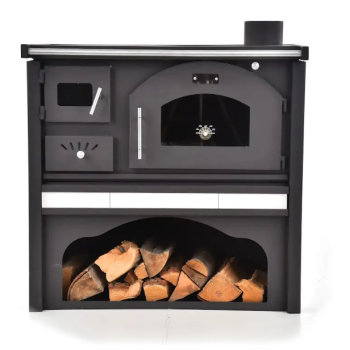 Hecht Vulcanus Beige sparhelt sütővel kerámia betétes oldalak 85x52x89 cm