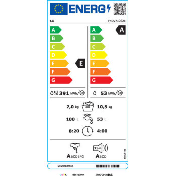 LG F4DV710S2E mosó-szárítógép gőz funkcióval 10.5/7kg, inverter motor, 60x56.5x85 cm 