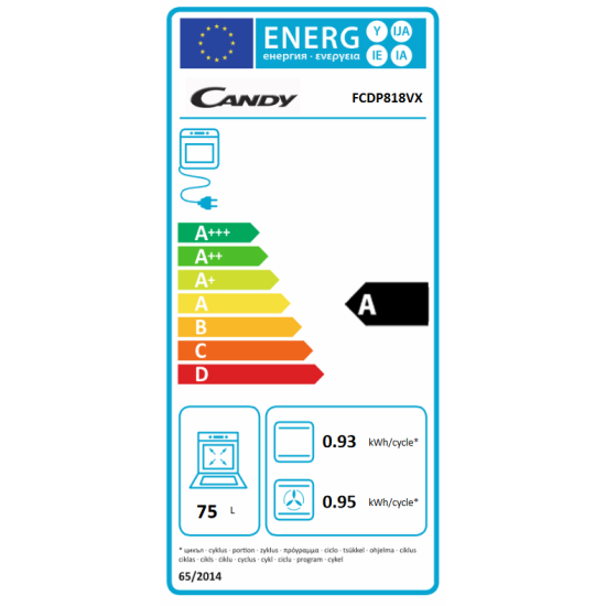 Candy FCDP 818 VX beépíthető pirolitikus sütő