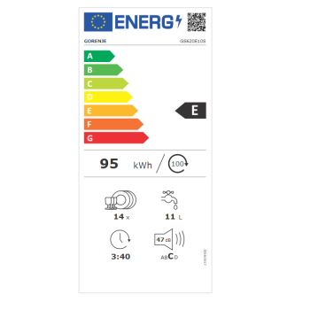 Gorenje GS620E10S mosogatógép 14 teríték inox 
