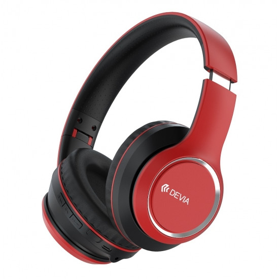 Devia BRA-010036 vezeték nélküli Bluetooth 4.2-vel felszerelt fejhallgató, piros-fekete BRA010036