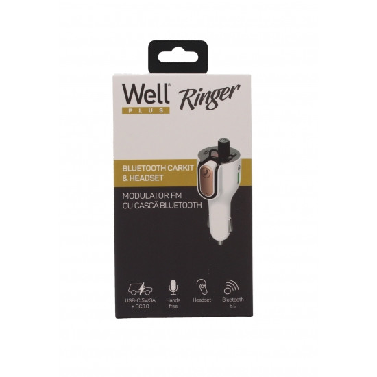 Well FMTRANS-BT-RINGER-WL Autós Bluetooth FM transmitter és headset