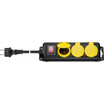 3-as elosztó 45 ° -ban elforgatott,  védőburkolattal, kültéri használatra falra szerelhető IP44, Goobay 45193