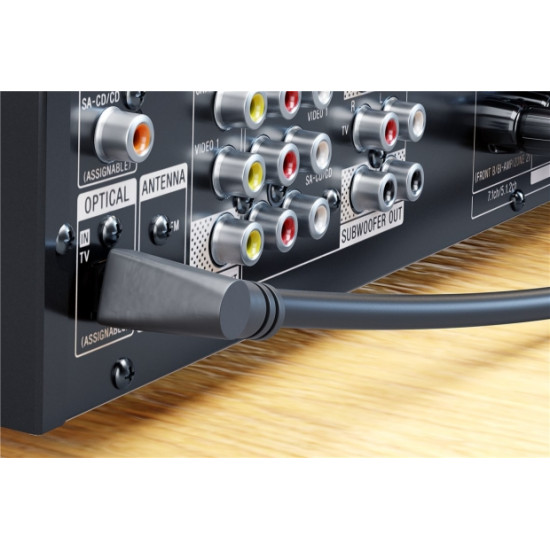 Goobay 41594 Toslink optikai kábel 90 ° derékszögű elforgatható 360 ° -kal, 1 m