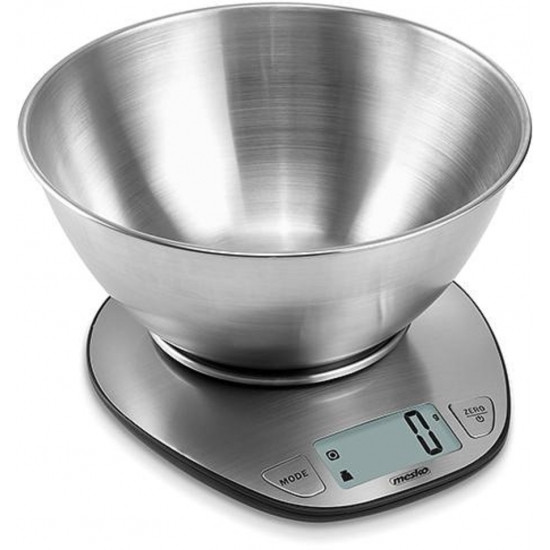 Mesko MS3152 inox digitális tálas konyhai mérleg