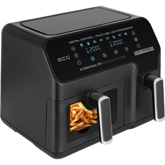 ECG AF 8300 Dual Fry forrólevegős sütő,fekete
