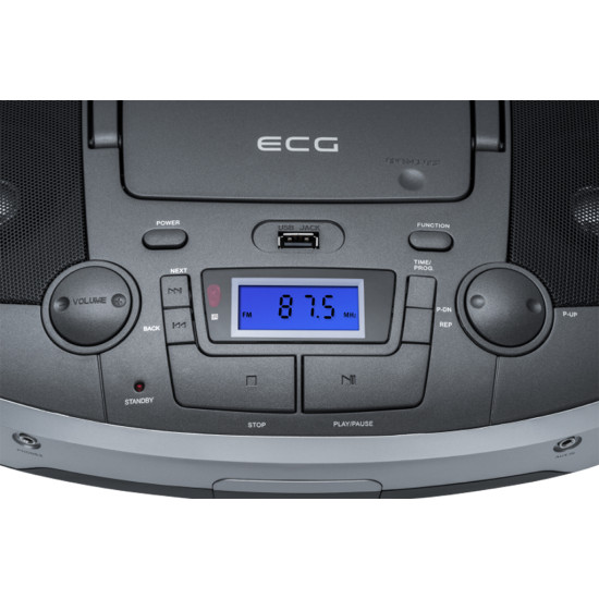 ECG CDR 1000 hordozható CD-S rádió titán ezüst szín