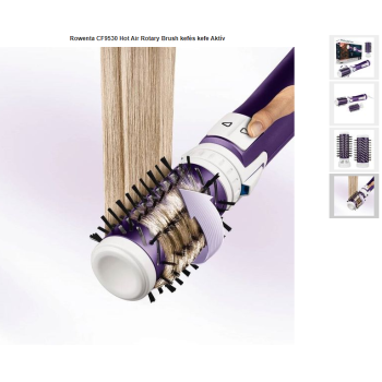 Rowenta CF9530F0 forgófejes kettős ionizáló forgófejes hajformázó 1000W, 2 hőmérséklet/sebesség, 2 kerámia kefe, Lila/Fehér