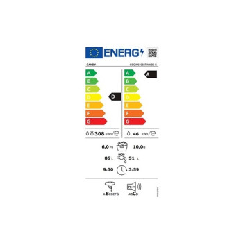 Candy CSOW61066TWMB6-S  mosó-szárító 10/6kg inverter motorral, 60x58x85 cm 