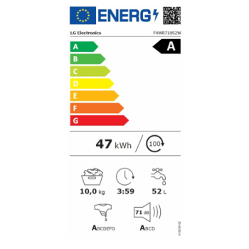 LG F4WR710S2W elöltöltős mosógép 10kg , gőzfunkcióval, inverter motor, 60x56.5x85 cm 
