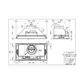 Faber INKA SMART C LG A70 kürtőbe építhető konyhai elszívó 70cm, 2x LED világítás