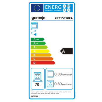 Gorenje GECS5C70XA inox elektromos kerámialapos tűzhely gőzfunkció, teleszkópos sütősín, duplagyűrűs és ovális főzőzónával