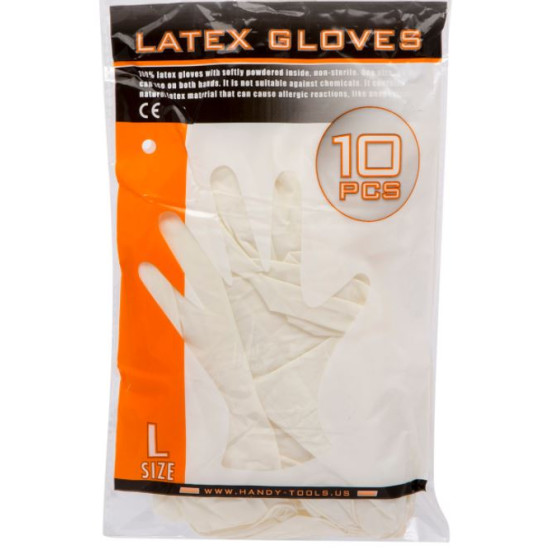 Latex kesztyű egyszer használatos "L" 10db/csomag GL11120L