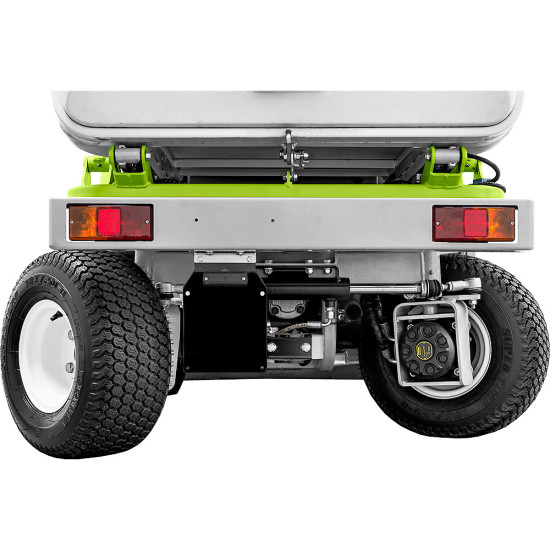 Grillo FD 900 4WD magas ürítésű frontkaszás fűnyíró traktor 126 cm-es első vágóasztallal és 195 cm-es magasságig emelhető gyűjtő kosárral