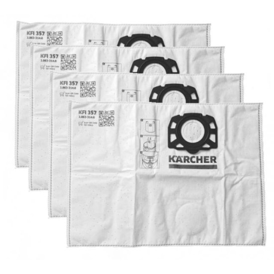 Karcher Fleece mikroszűrős porzsák 4db, WD 3, SE 4001-4002, WD 2 plus 4db-os KFI 357