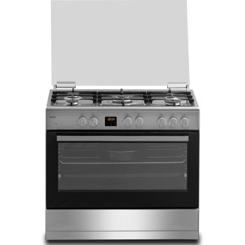 MPM 90cm széles inox kombinált tűzhely 5 gázégő 1db wok égővel MPM-93-KGM-33