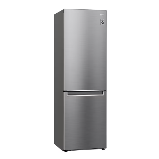 LG GBB61PZGGN alulfagyasztós kombinált hűtőszekrény, 186cm magas,Smart Inverter Kompresszor,inox,Door Cooling+™,Total No Frost,inox,341L