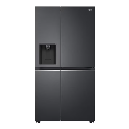 LG GSJV71MCTE Total No Frost side by side hűtőszekrény, Lineáris Inverter Kompresszor, 179cm magas, vízadagoló, matt fekete