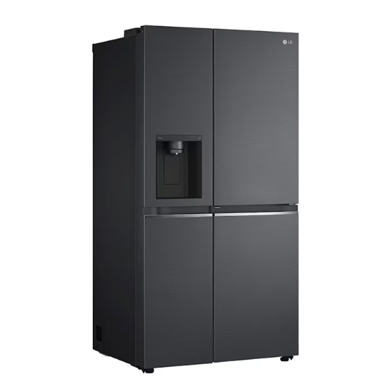 LG GSJV71MCTE Total No Frost side by side hűtőszekrény, Lineáris Inverter Kompresszor, 179cm magas, vízadagoló, matt fekete