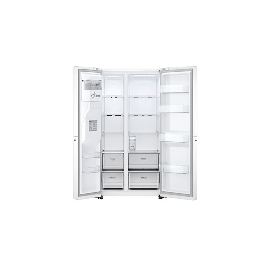 LG GSLV71SWTM side-by-side hűtőszekrény, DoorCooling⁺™ és ThinQ™ technológia,179cm magas, Smart Inverter kompresszor, Total No Frost, vízadagolóval