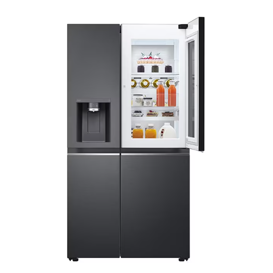 LG GSXV90MCDE side by side hűtőszekrény, 179cm magas,Total No Frost, Door Cooling+™,matt fekete