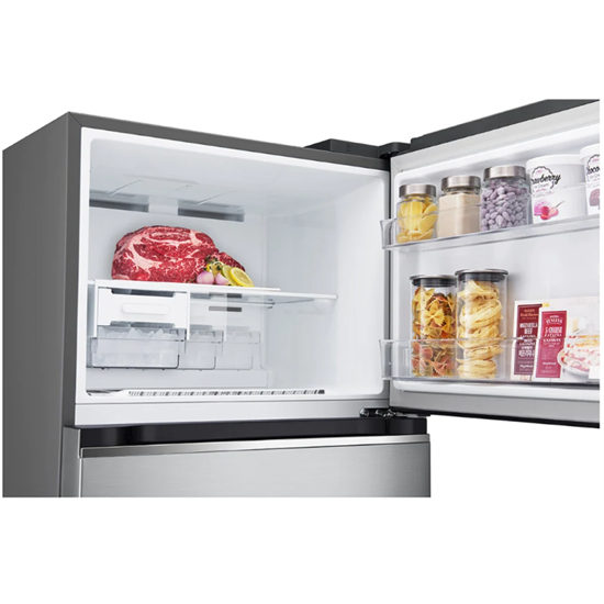 LG GTBV36PZGKD felülfagyasztós kombinált hűtőszekrény, E energiaosztály, 395 l, DoorCooling⁺™, Multi Air Flow, Smart Inverter kompresszor, Inox