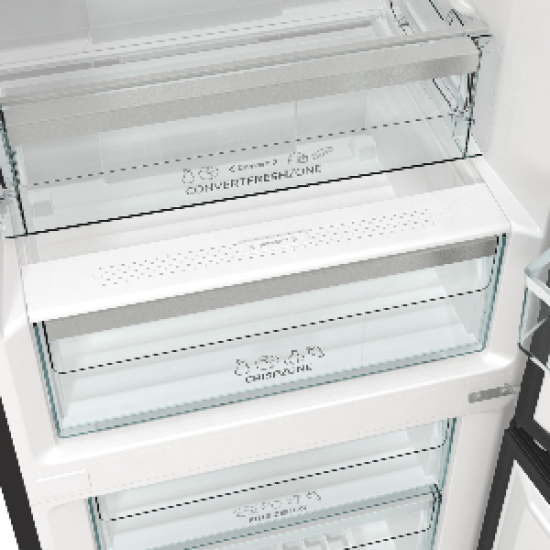 Gorenje NRK619EABXL4 NO Frost fekete kombinált hűtőszekrény, 204/96L, 60x59.2x185 cm 
